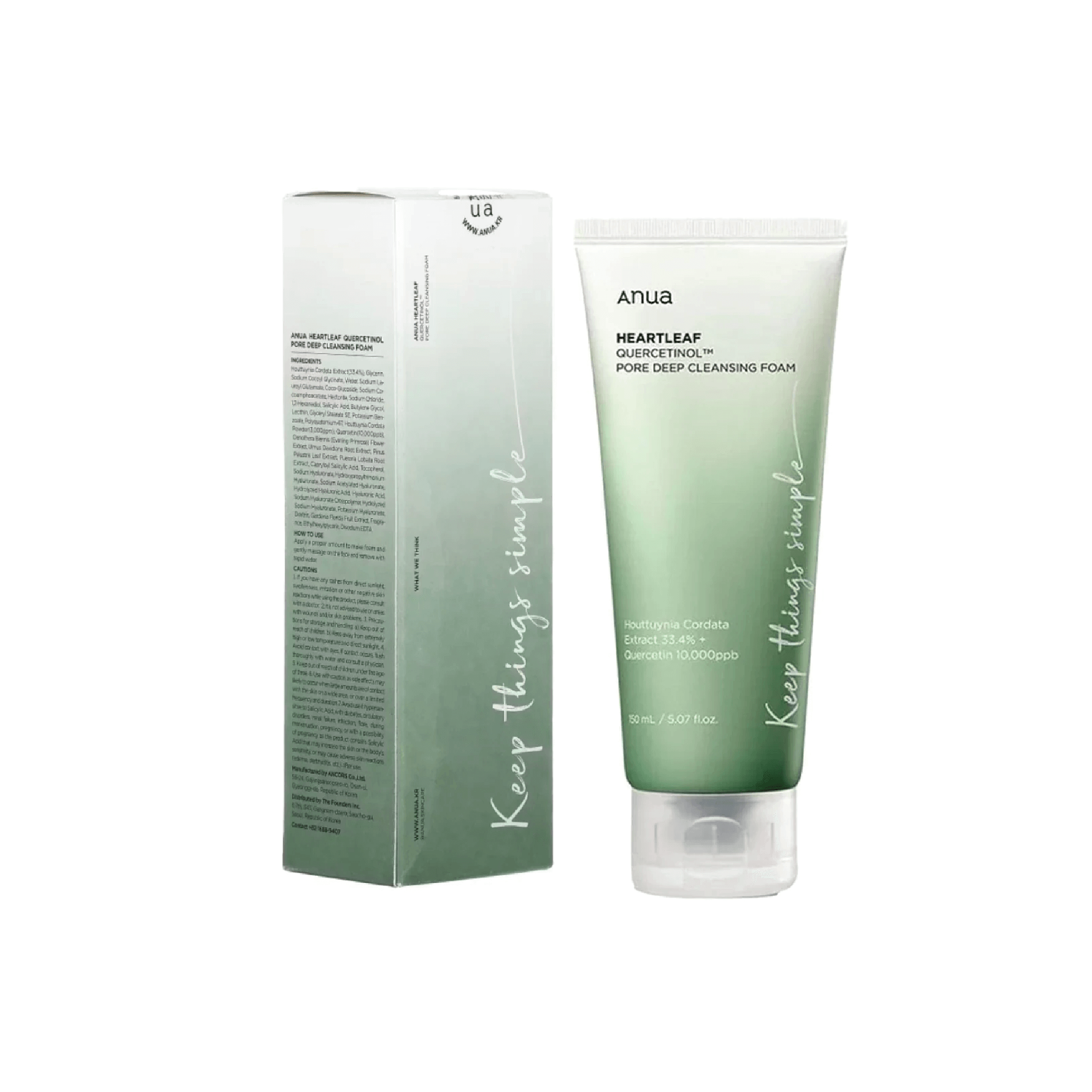 ANUA Heartleaf Quercetinol Pore Deep Cleansing Foam + BHA 150ml