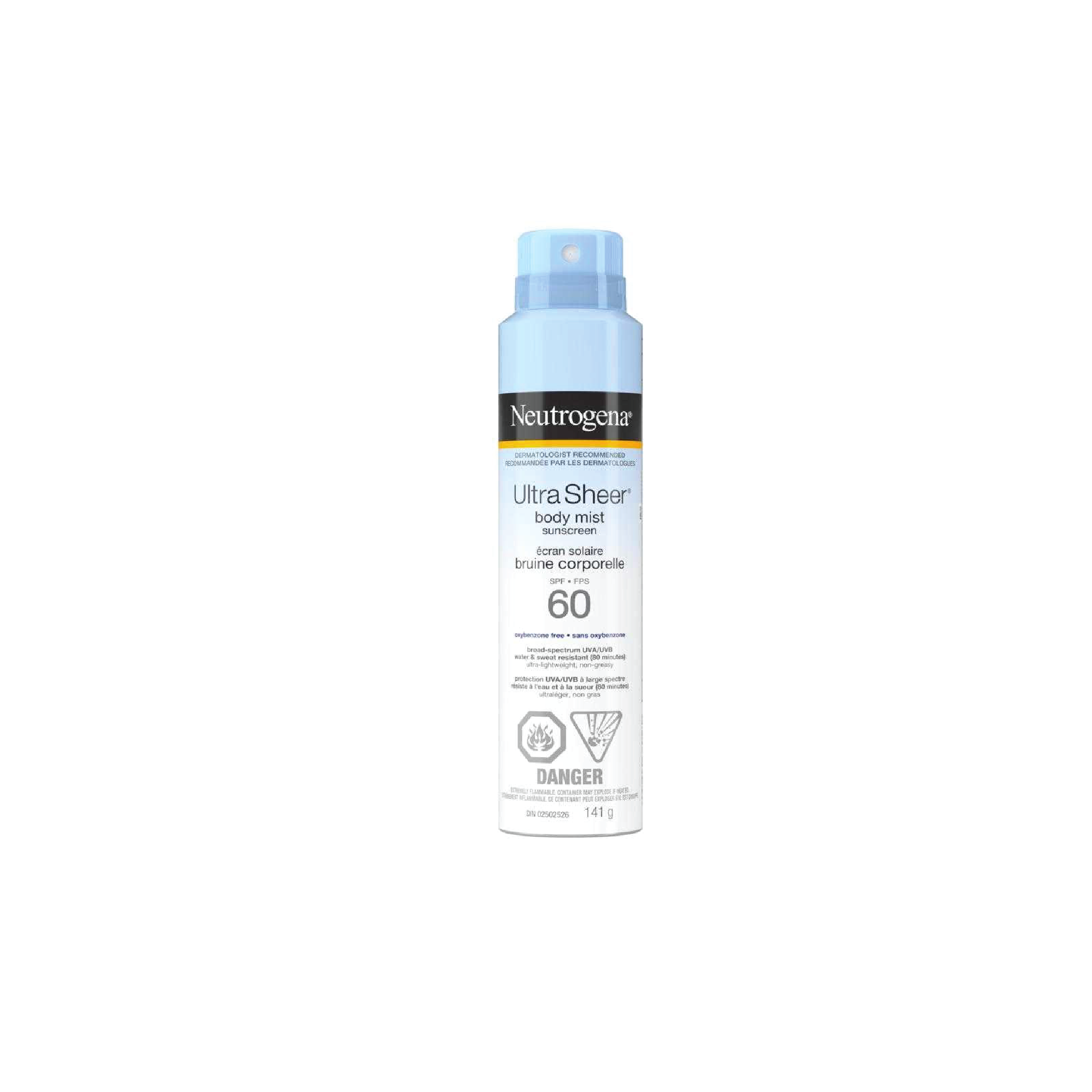 Neutrogena Ultra Sheer body mist Sunscreen SPF60 141g