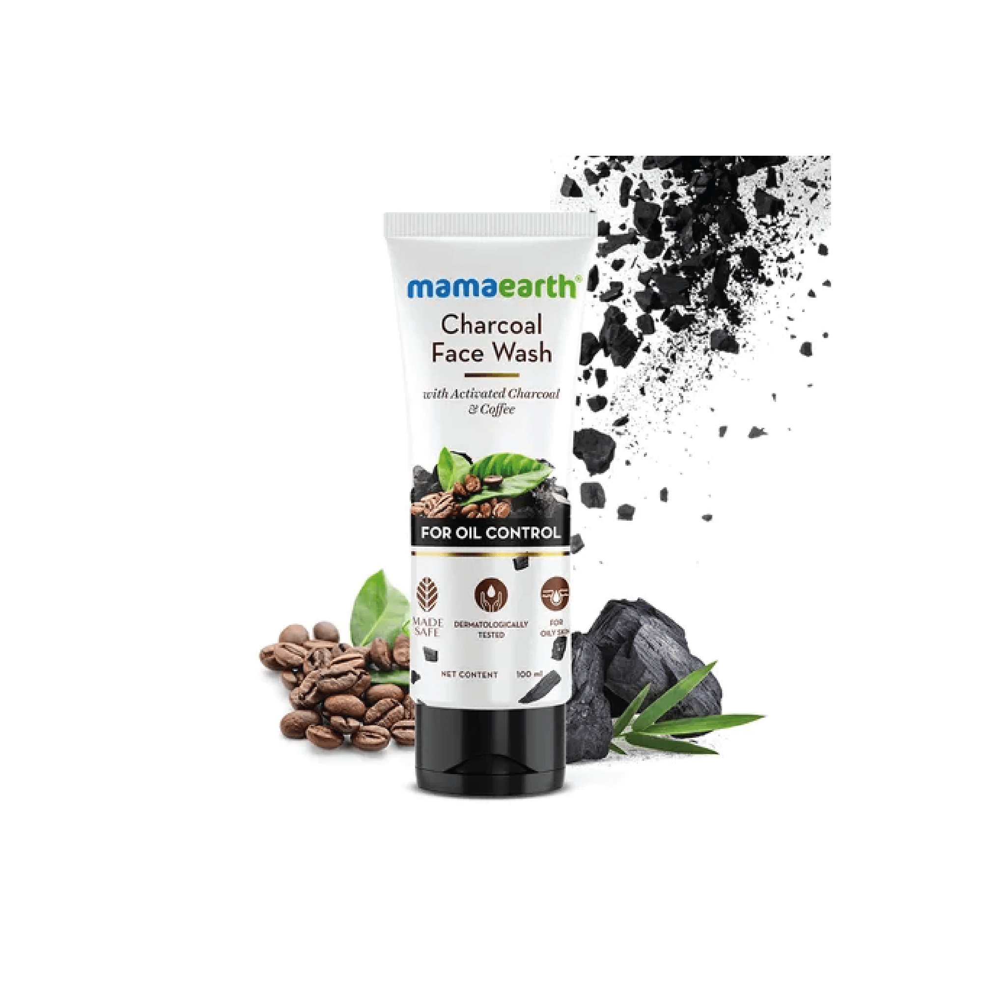 Mamaearth Charcoal Natural Face Wash for Oil Control & Pollution Defense 100ml
